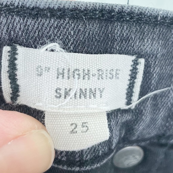 Madewell 9" High-Rise Skinny Jeans in Berkeley Black Button Fly H3026 Size 25 - Picture 7 of 12
